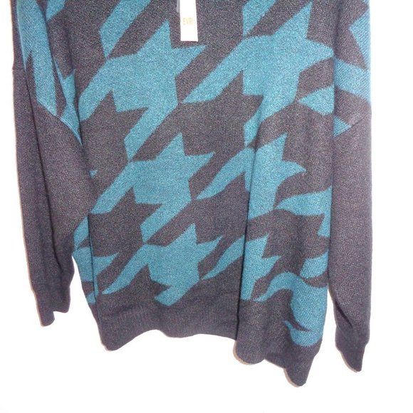 NEW EVRI Sweater Size 3X Black & Teal Crewneck Women's Plus - Picture 4 of 9